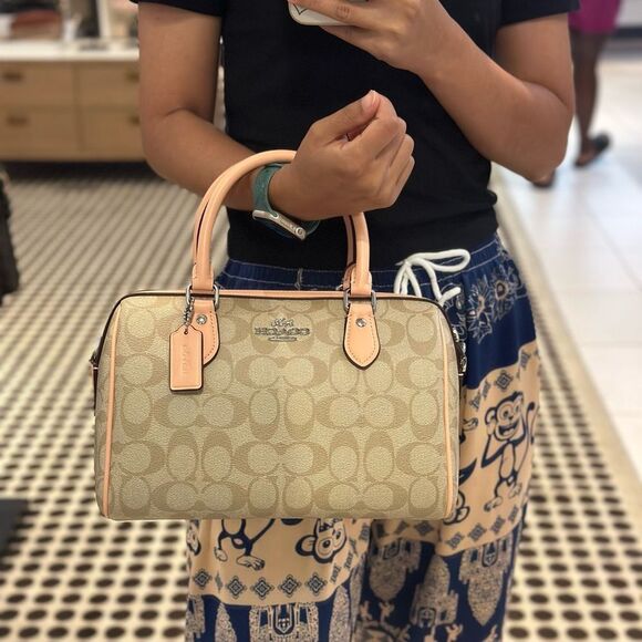 NWT Coach Rowan Satchel Bag In Signature Canvas - Picture 6 of 8